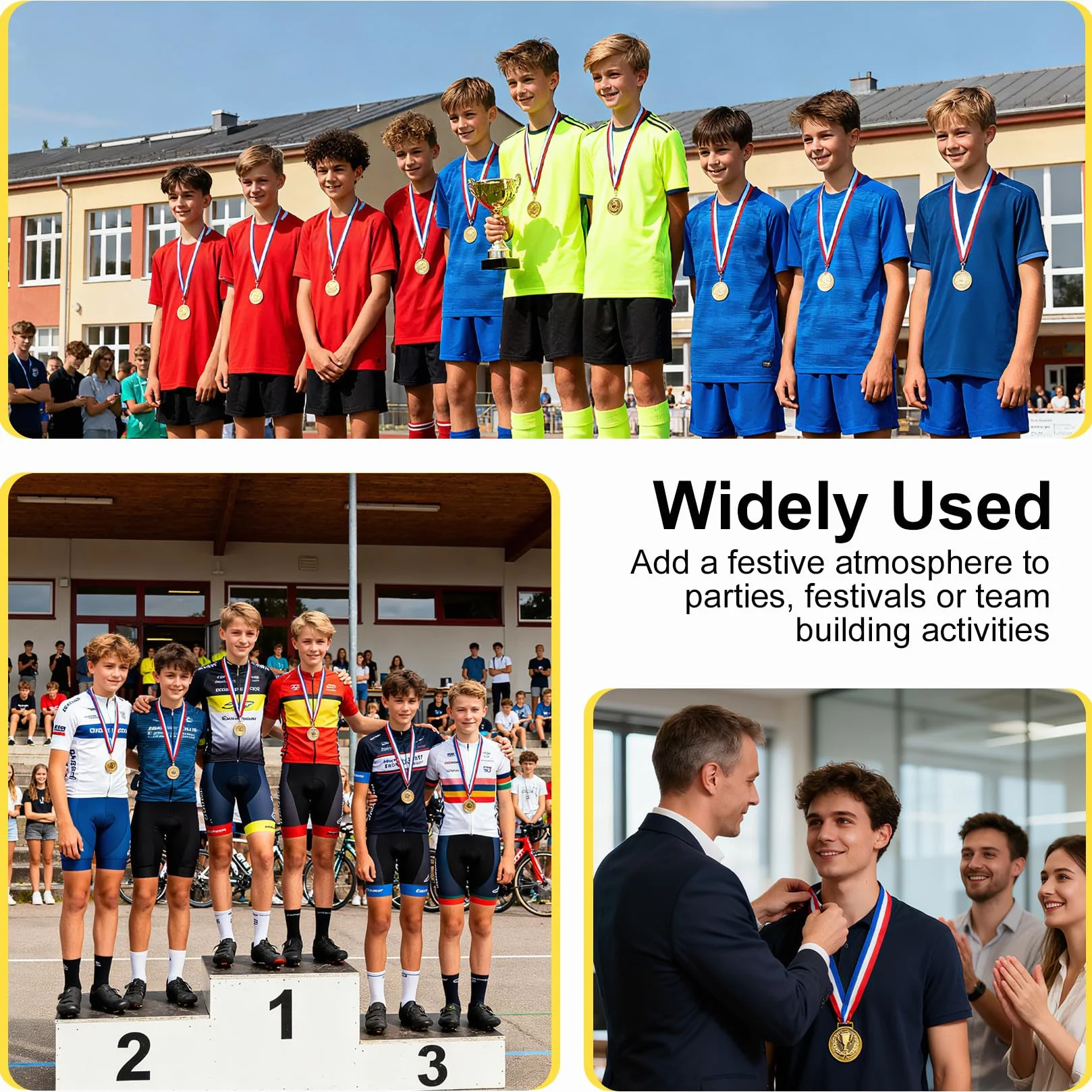 8 szt. Medale konkursu dla dzieci, medale na urodziny dziecka, złote medale dla nagród, sportu, szkoły, przyjęć