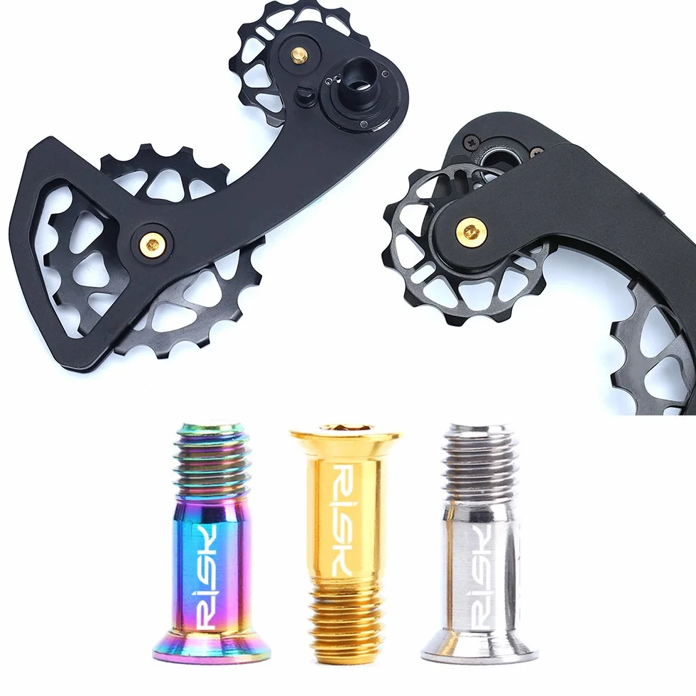 2 szt. tytanowa przerzutka rowerowa jockey śruba koła do roweru MTB, rower szosowy M5 × 14,2 mm, śruby Ti