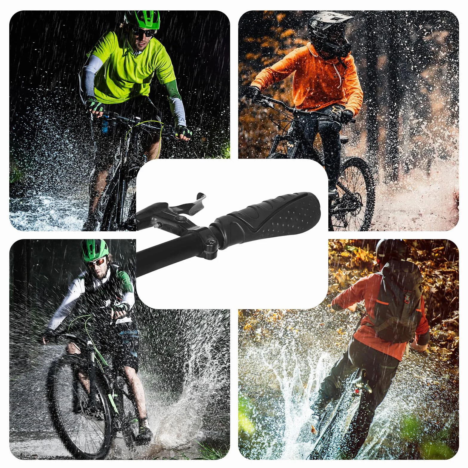 TNSLAND Ergonomiczne uchwyty na kierownicę MTB, krótkie i długie, antypoślizgowe uchwyty na kierownicę rowerową, do rowerów górskich 22,2 mm, trekkingowych, miejskich, wyścigowych i składanych