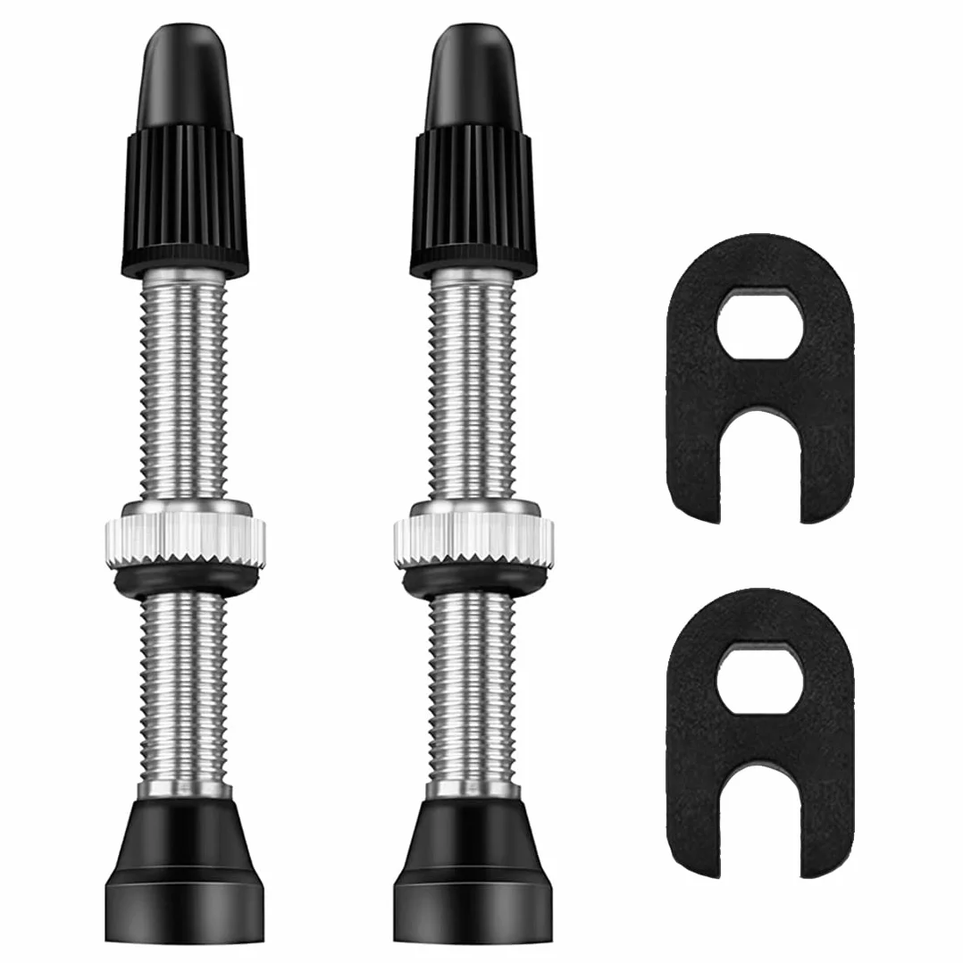 Zawory bezdętkowe rowerowe 40 mm z narzędziem do usuwania rdzenia 2 szt.