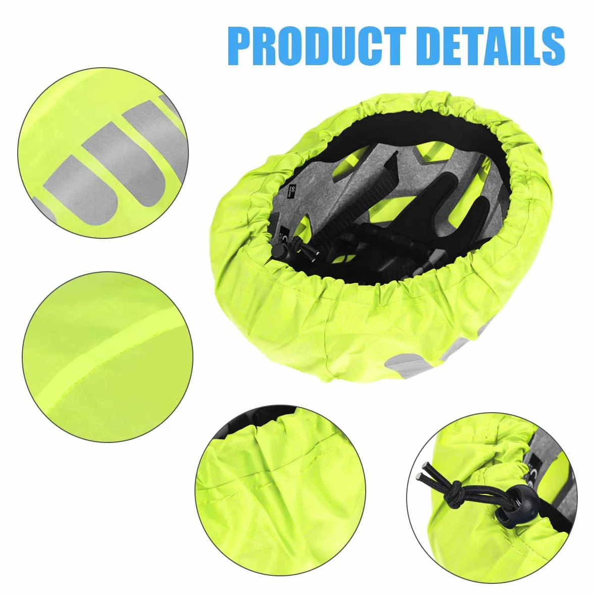 flintronic Pokrowiec przeciwdeszczowy na kask, wodoodporny, przeciwdeszczowy na kask, kask rowerowy, paski odblaskowe, ochrona przed deszczem, rozmiar uniwersalny dla mężczyzn, kobiet, dzieci