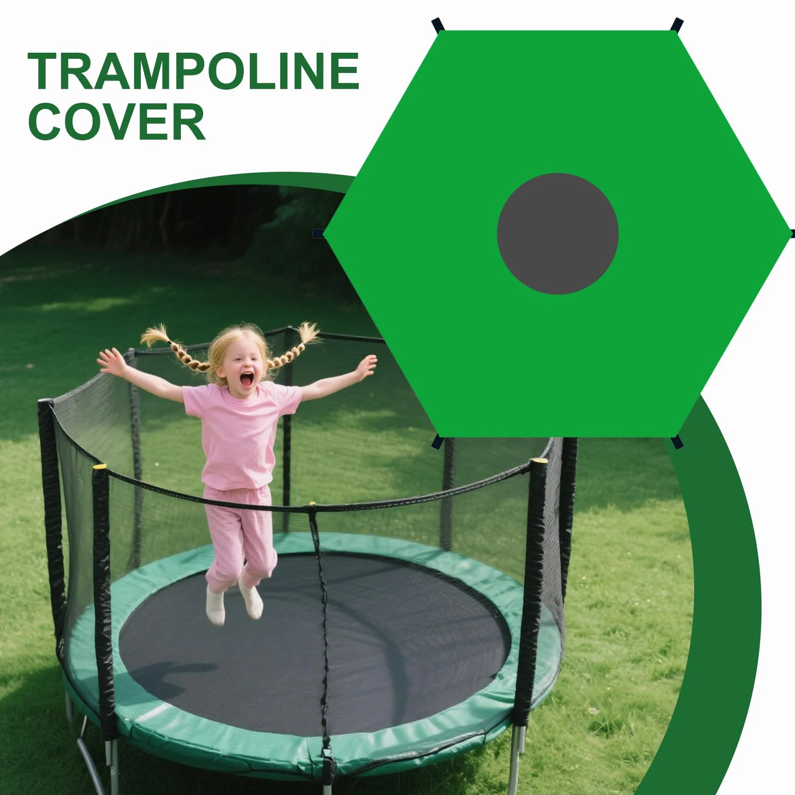 na trampolinę, odporna na rozdarcie składana siatka cieniująca do trampoliny | Składane i blokujące płótno odporne na rozdarcie do ogrodu i sportów na świeżym powietrzu