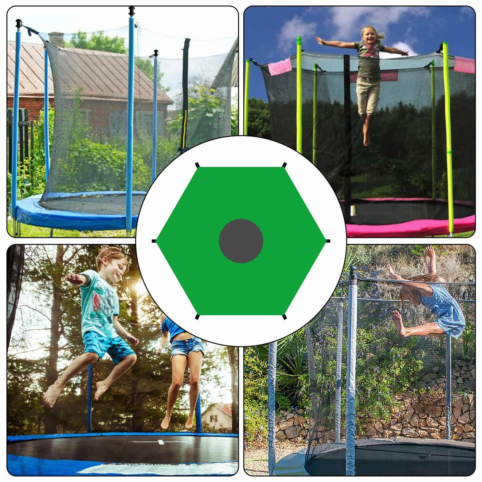 na trampolinę, odporna na rozdarcie składana siatka cieniująca do trampoliny | Składane i blokujące płótno odporne na rozdarcie do ogrodu i sportów na świeżym powietrzu