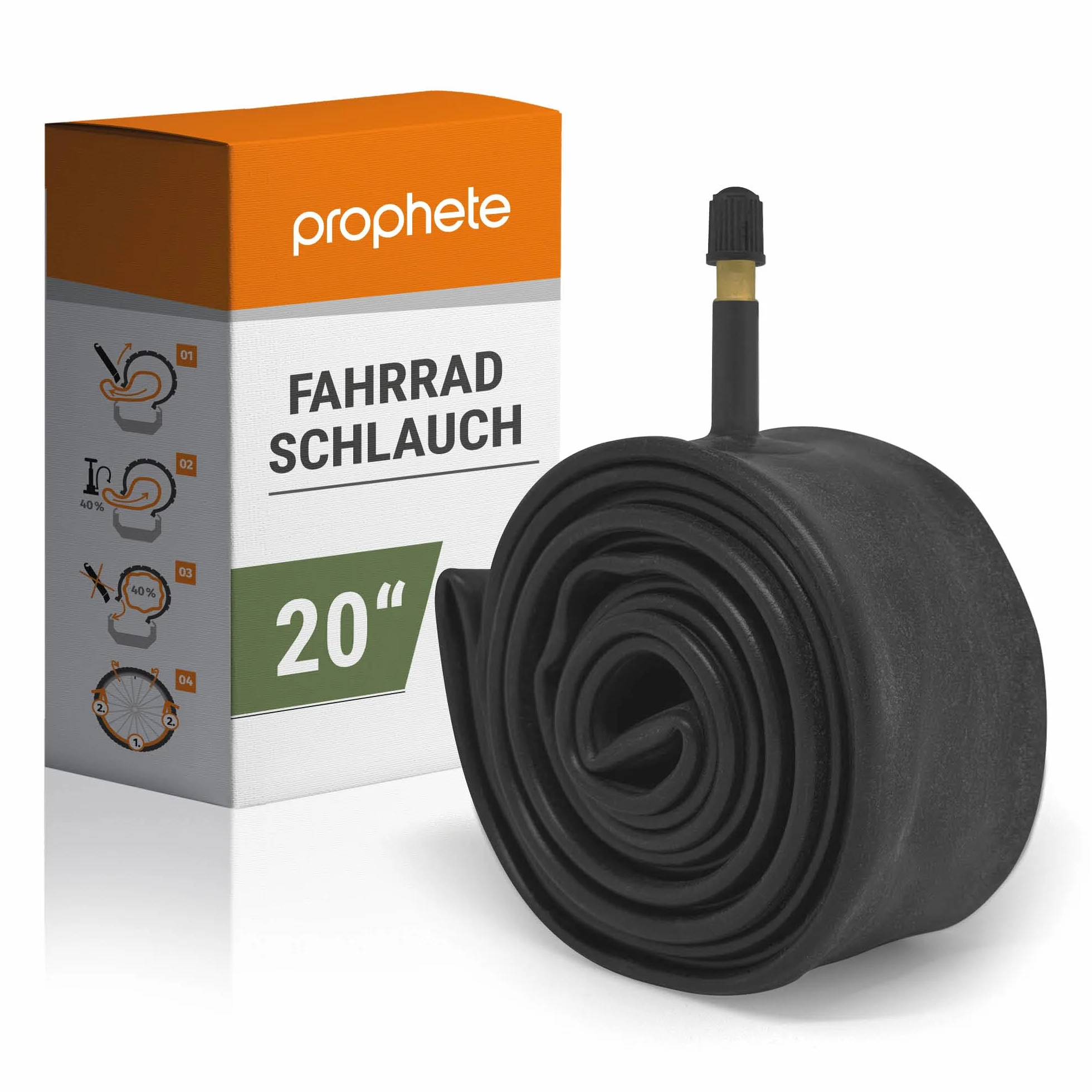 Prophete dętka rowerowa 20 x 1,75-20 x 2,125 (47/57-406), czarna, L