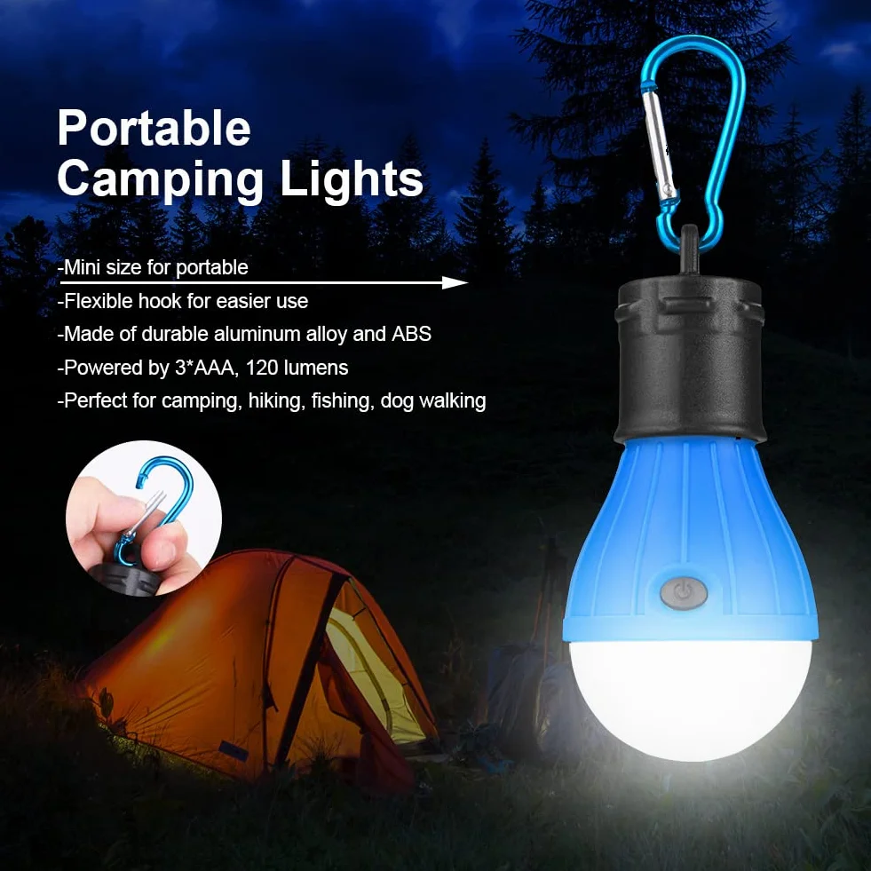 Flintronic 5 sztuk LED lampa kempingowa z karabińczykiem światło awaryjne