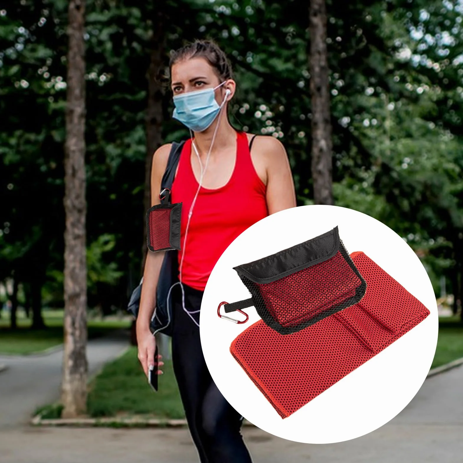 Cooling Towels, Breathable Travel Towel with Mesh Bag, Absorbent Neck Cloth, Portable Home Gym Accessories for Men and Women, Outdoor and Fitness Use 27.89 Inch