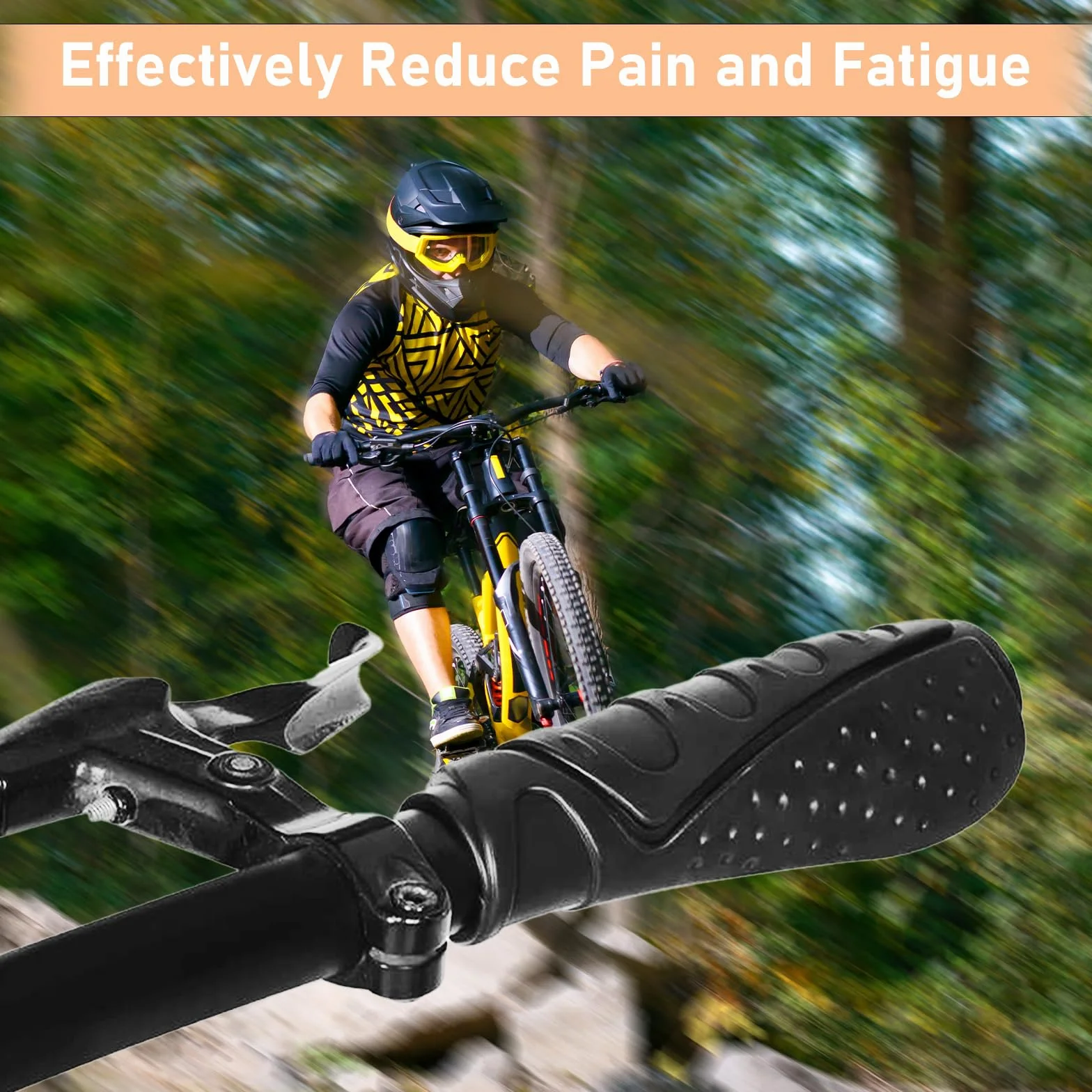 TNSLAND Ergonomiczne uchwyty na kierownicę MTB, krótkie i długie, antypoślizgowe uchwyty na kierownicę rowerową, do rowerów górskich 22,2 mm, trekkingowych, miejskich, wyścigowych i składanych