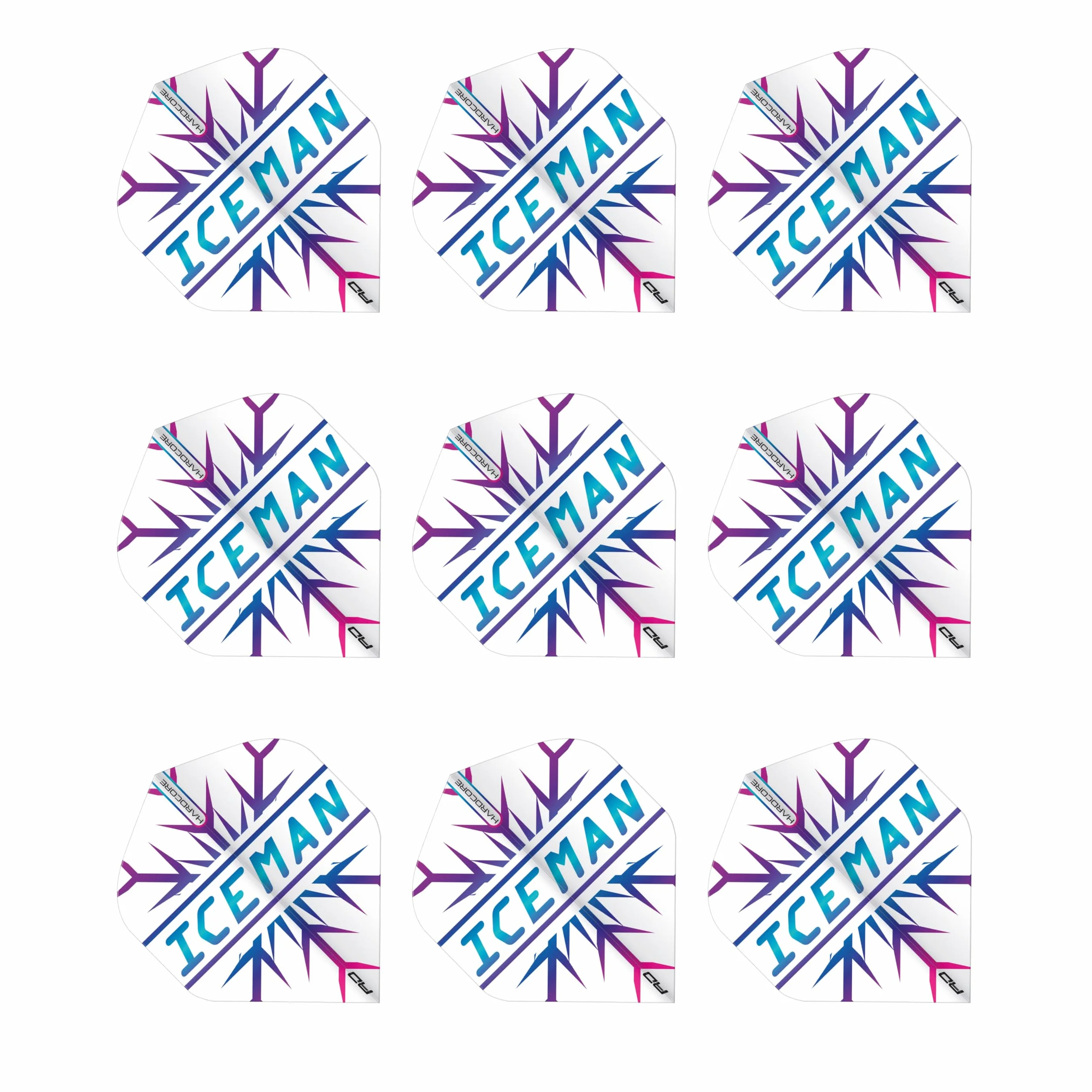 RED DRAGON Hardcore Gerwyn Price Rainbow Snowflake Dart Flights - 3 zestawy w opakowaniu (łącznie 9 lotów w rzutki)