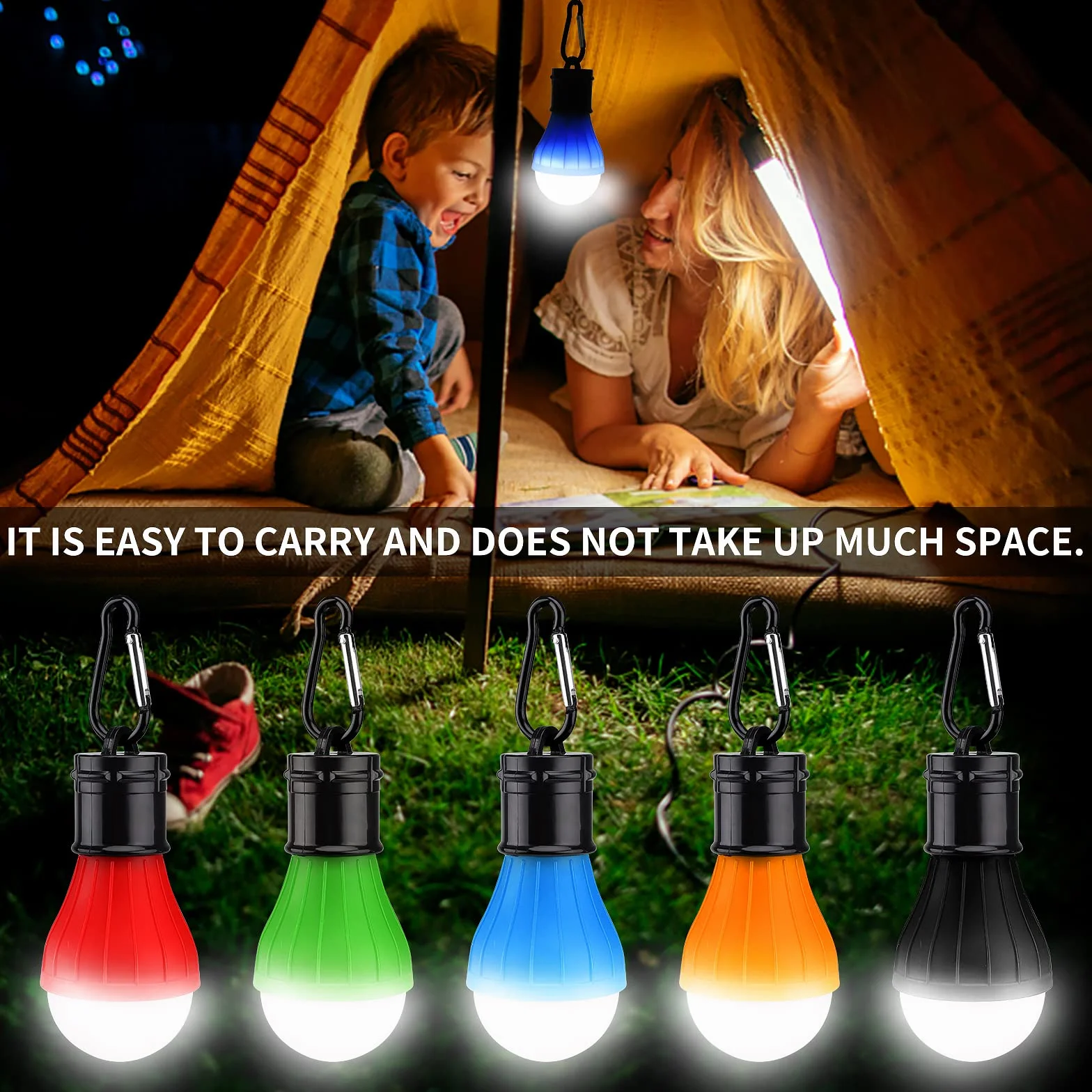 5 sztuk świateł kempingowych LED oświetlenie namiotowe z karabińczykiem na zewnątrz mini latarnia kempingowa przenośna lampa LED namiot latarnia lampa 3 tryby oświetlenia wiszące światło wodoodporne
