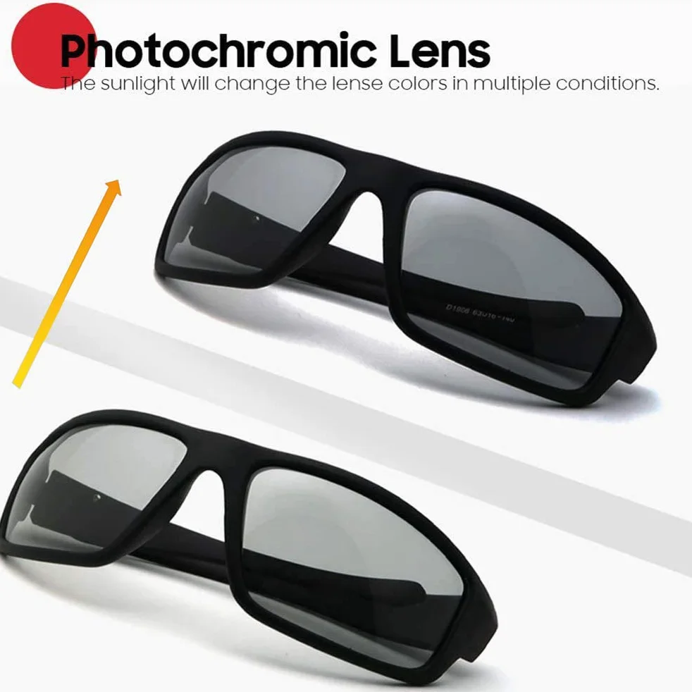Fotochromowe Okulary Przeciwsłoneczne Męskie Okulary Przeciwsłoneczne z ochroną UV400 Sportowe Okulary Przeciwsłoneczne Okulary Rowerowe (Niebieski)