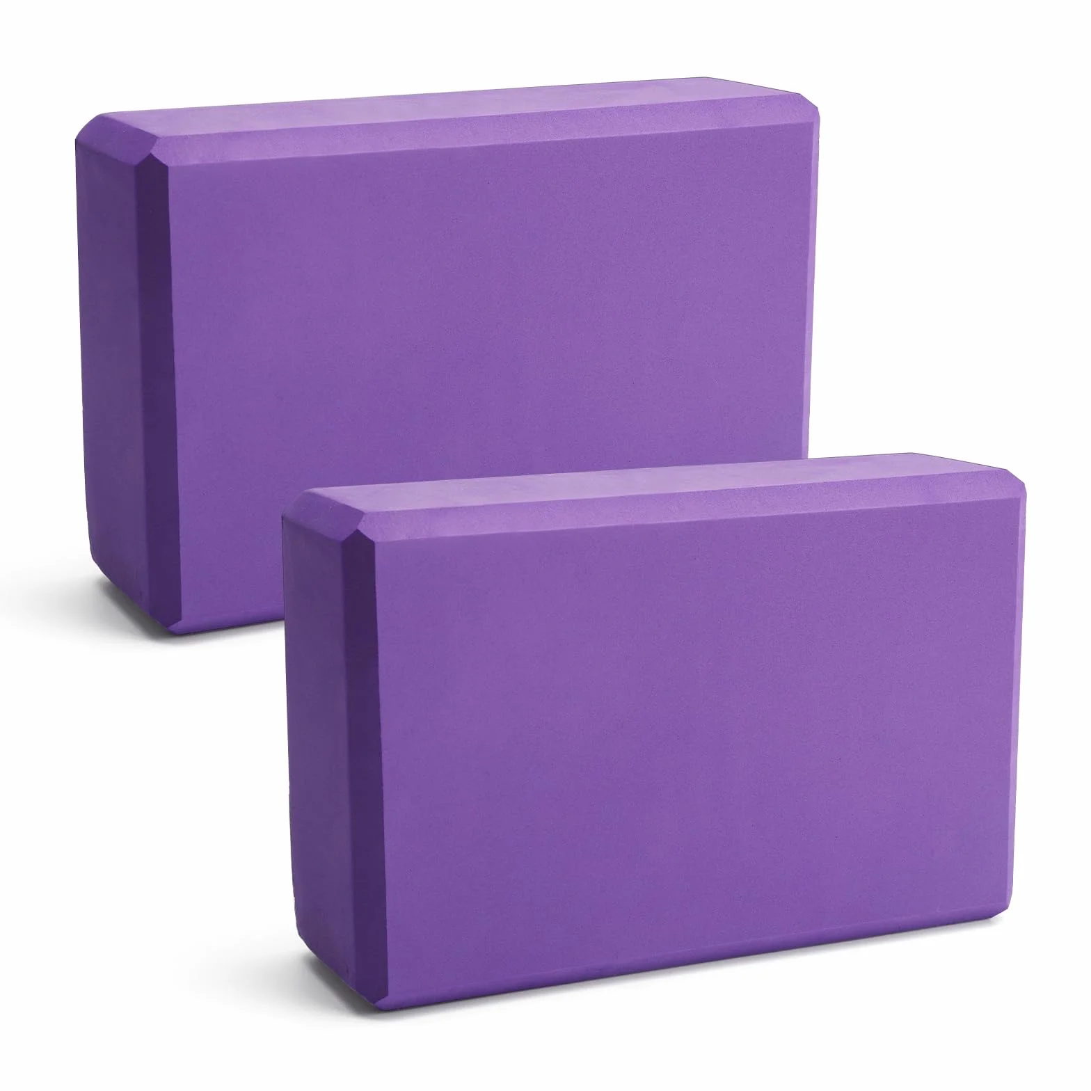 Blok do jogi, zestaw 2 bloków do jogi, klocki do jogi, pilatesu, fitnessu, uniseks (fioletowy, 1)