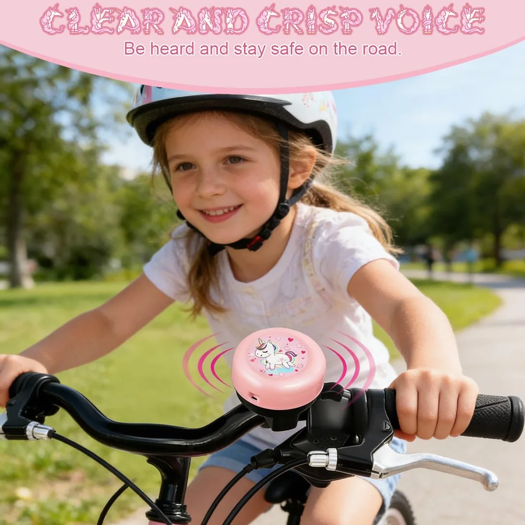 Dzwonek rowerowy dla dzieci jednorożec głośny dźwięk akcesoria rowerowe 2 naklejki