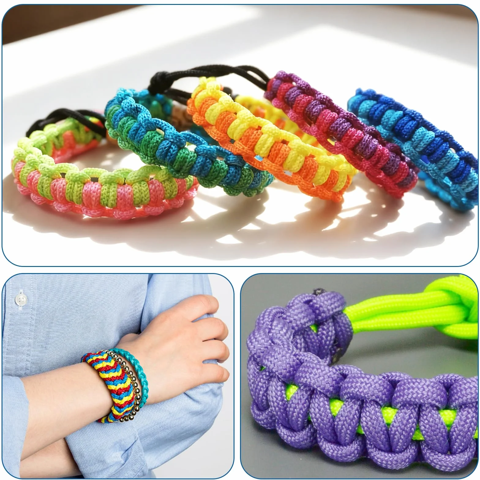 FICOFISE Paracord 4 mm 7-żyłowa linka 20 kolorów 20 x 3 m