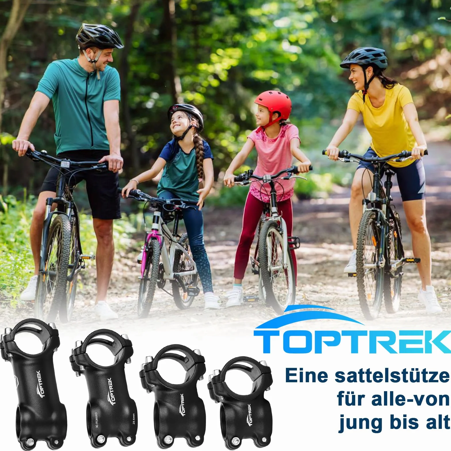 toptrek Wspornik kierownicy roweru 31,8 mm, MTB, 35 mm/45 mm/60 mm/70 mm, 7° wspornik kierownicy ze stopu aluminium, lekki wspornik kierownicy roweru, podwyższenie kierownicy roweru do MTB, BMX
