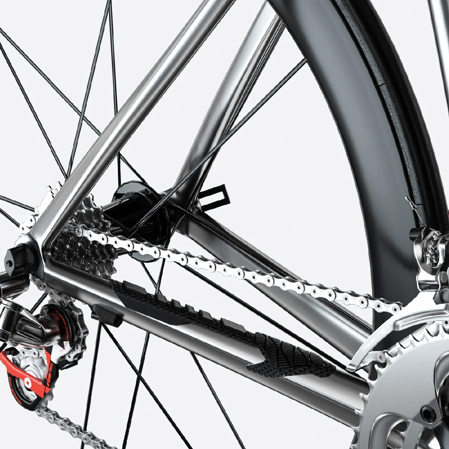 ENLEE Osłona łańcucha roweru górskiego, silikonowa osłona łańcucha MTB, podkładka łańcucha do roweru szosowego, ochrona ramy roweru przed zarysowaniem za pomocą łańcuszka