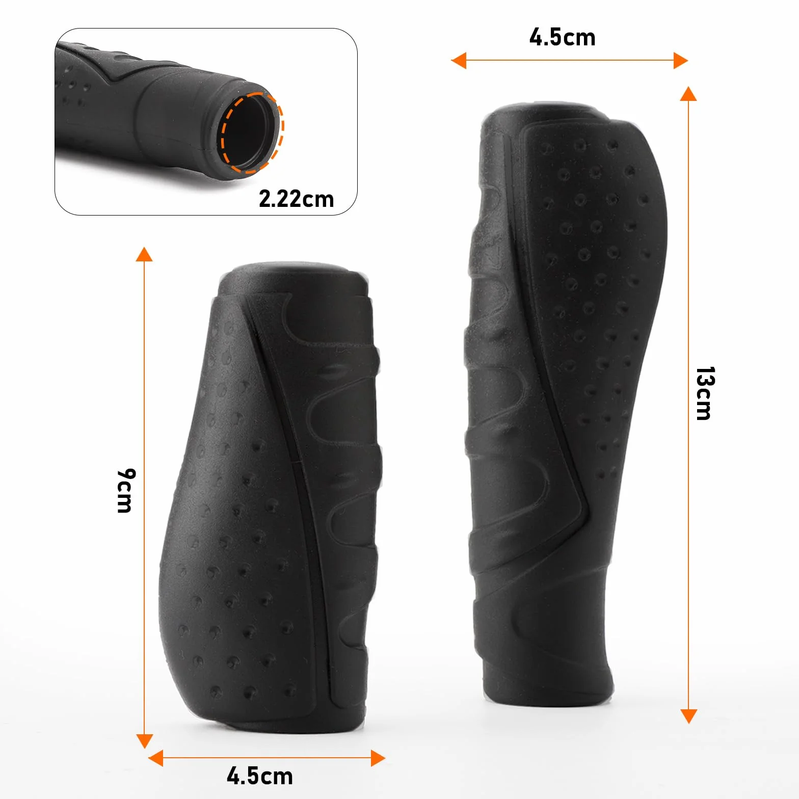 TNSLAND Ergonomiczne uchwyty na kierownicę MTB, krótkie i długie, antypoślizgowe uchwyty na kierownicę rowerową, do rowerów górskich 22,2 mm, trekkingowych, miejskich, wyścigowych i składanych