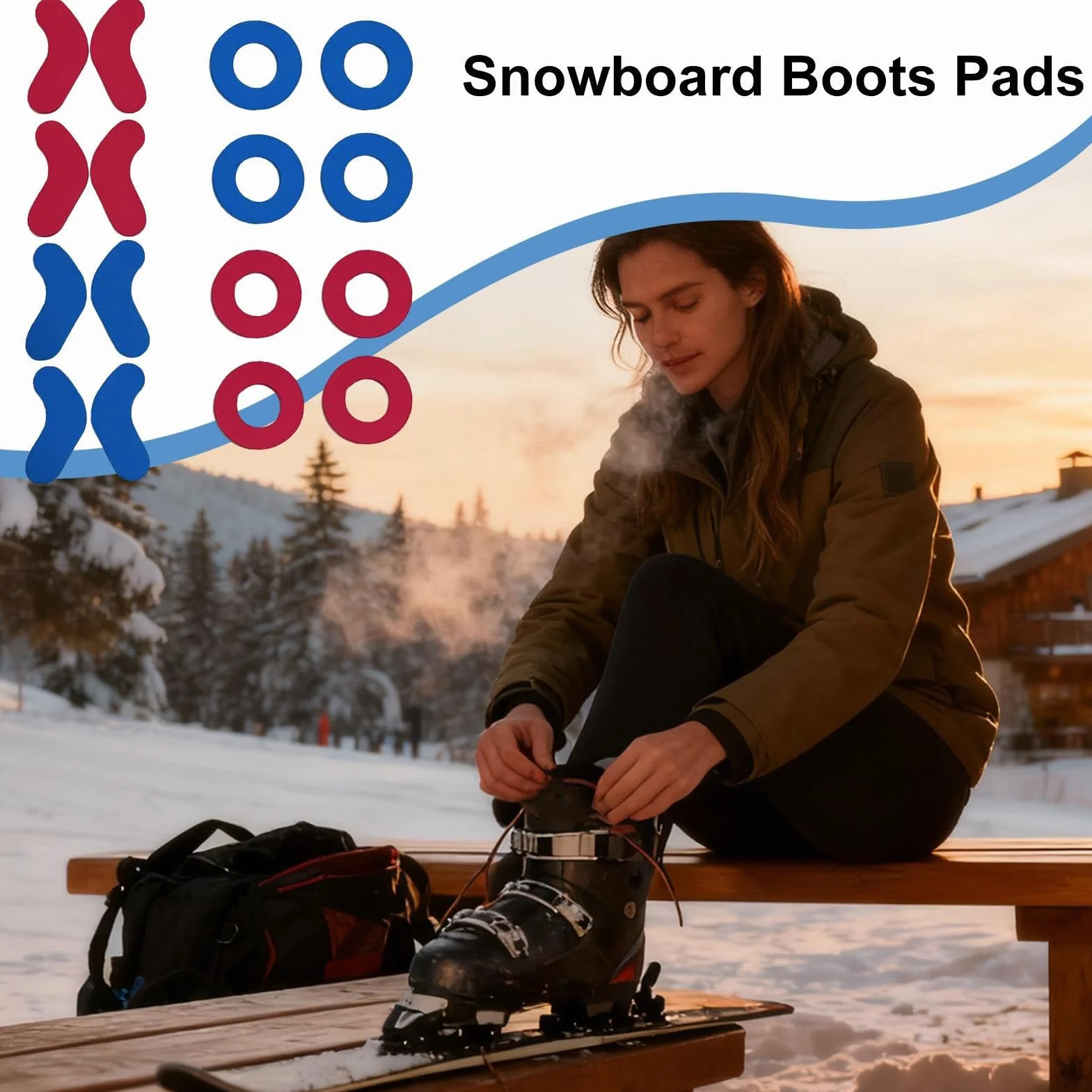 16 nakładek na buty narciarskie, snowboardowe, samoprzylepne wkładki piankowe, miękkie wkładki z pianki EVA, do nart samoprzylepnych, zmniejszają podnoszenie pięty i ból