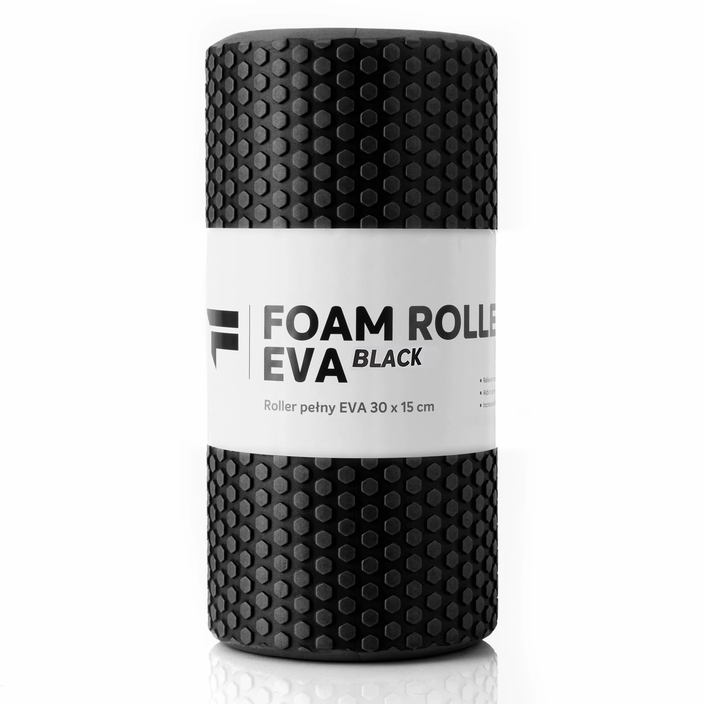 Fizyo Wałek do Masażu – Roller Piankowy EVA do Jogi, Pilatesu, Fitness i Rehabilitacji, Regeneracja Mięśni, Masaż Pleców i Powięzi, Czarny, 30x15 cm