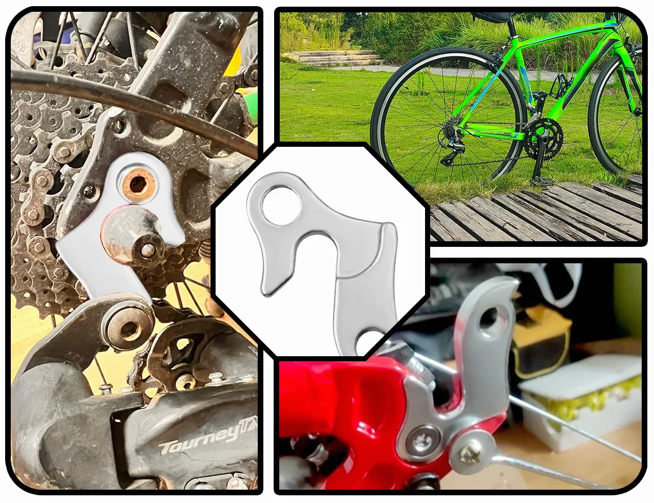 Hak przerzutki rowerowej ze stopu aluminium, wieszak tylny, 2 sztuki
