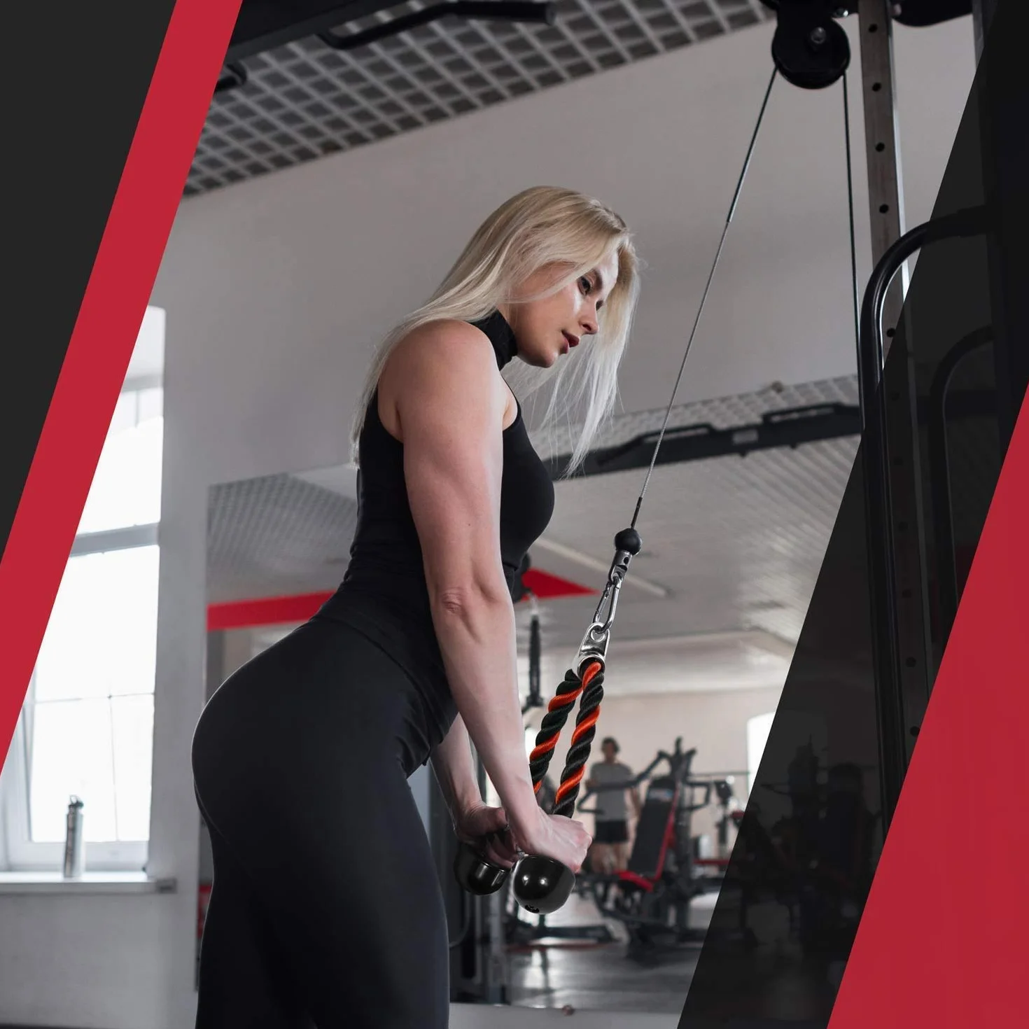 NC Mocowanie liny, lina napinająca Biceps mocująca do kabla, prasa sportowa, pociągnij w dół do kulturystyki 28 cali