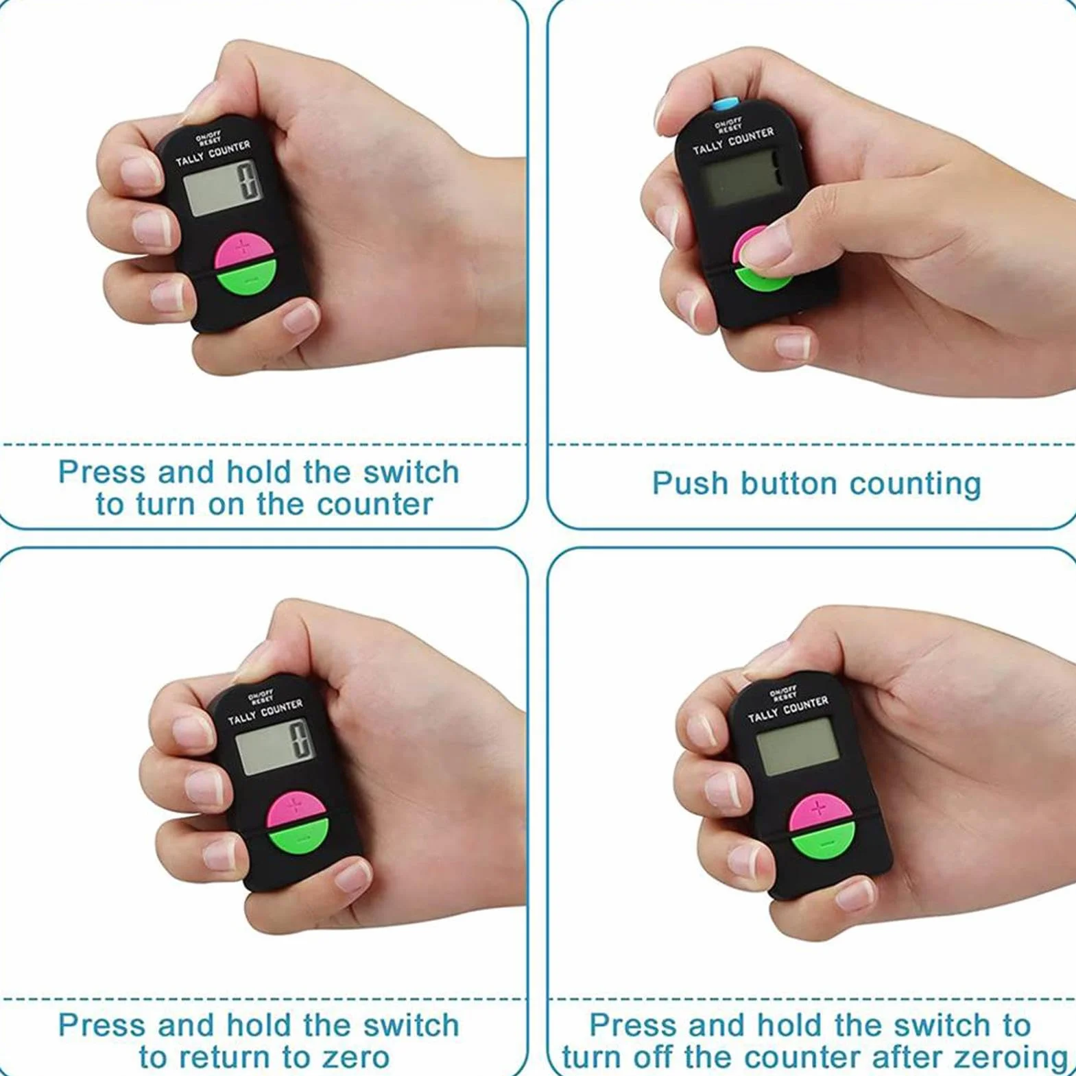 Multifunctional Tally Counter, Portable Up Down Clicker, Electronic People Counter, Add & Subtract Function, Lightweight, (6.3x3.4x1.5cm), Ideal for Sports, Schools, and Events