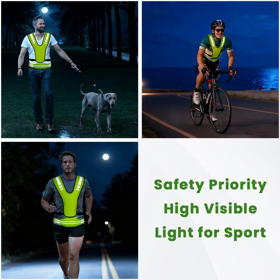 Kamizelka do biegania Hi Vis z torbą na talię, odzież do biegania o wysokiej widoczności, dla mężczyzn i kobiet, odblaskowa kamizelka bezpieczeństwa, regulowana, oddychająca odzież odblaskowa
