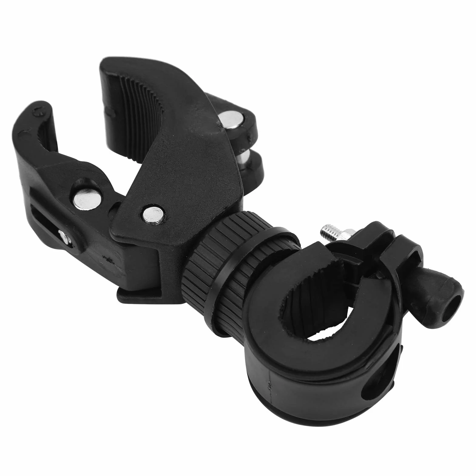 2 szt. Uchwyt do Montażu na latarkę rowerową, Obrotowy Uchwyt na latarkę rowerową 360 °, Uniwersalny Regulowany Zacisk Rowerowy do Latarek, Głośniki 13mm-35mm