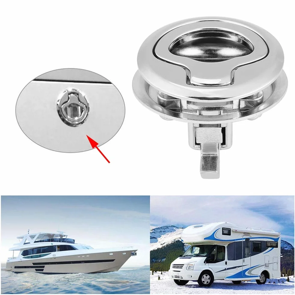 Fydun Flush Pull Lock ze stali nierdzewnej Zatrzask Blokada suwaka do RV Marine Boat
