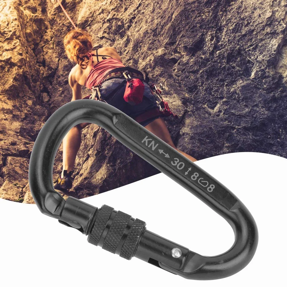 Keenso 30KN stal węglowa karabinek górski heavy duty czarny