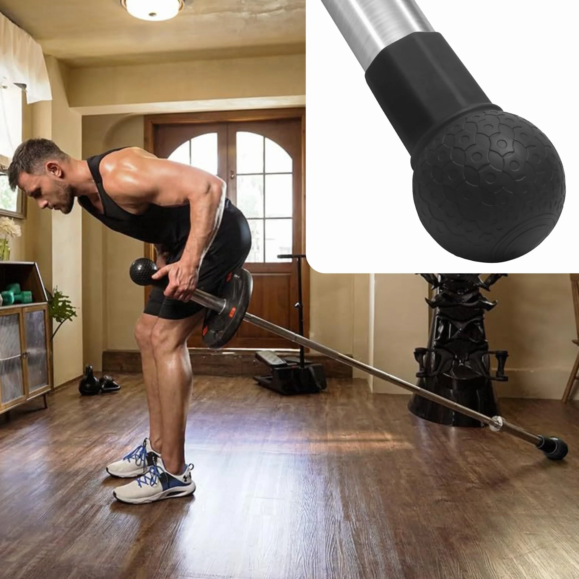 SUQ Landmine Attachment pasuje do 2" Olympia Bars, 360° obrotowy Barbell Bomb, guma, wytrzymała i łatwa w obsłudze, do Press Row, rotacji, Split Squat, Deadlift Bar