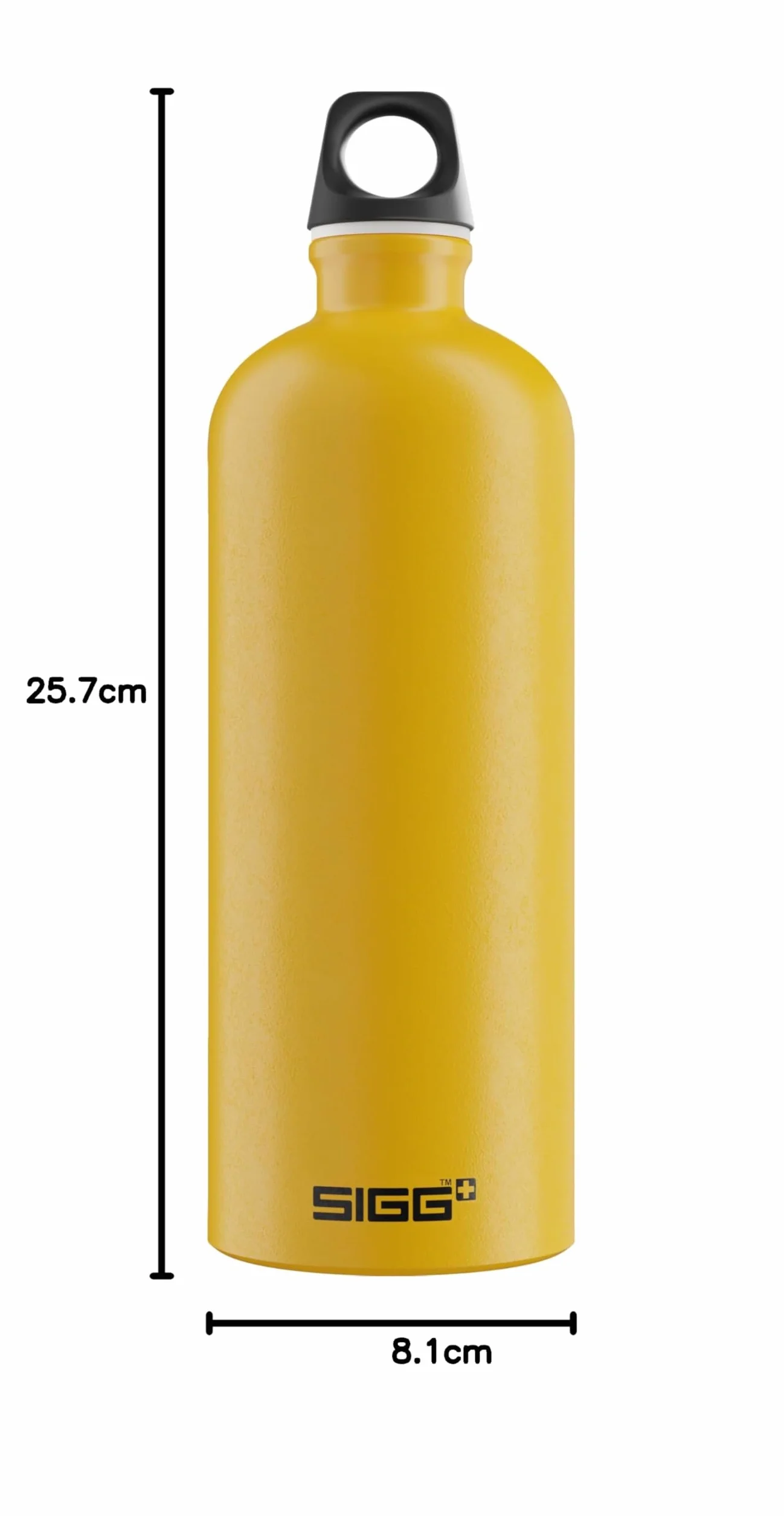 SIGG Aluminiowa butelka na wodę, żółta Traveller, certyfikat neutralności klimatycznej, nadaje się do napojów gazowanych, szczelna, lekka, nie zawiera BPA, żółta, 1 l