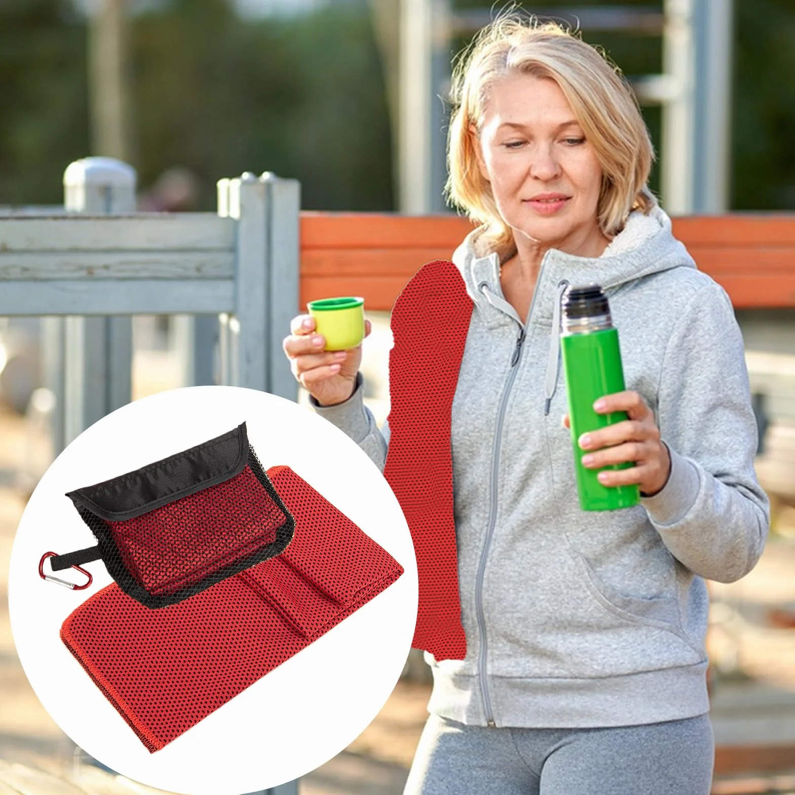 Cooling Towels, Breathable Travel Towel with Mesh Bag, Absorbent Neck Cloth, Portable Home Gym Accessories for Men and Women, Outdoor and Fitness Use 27.89 Inch