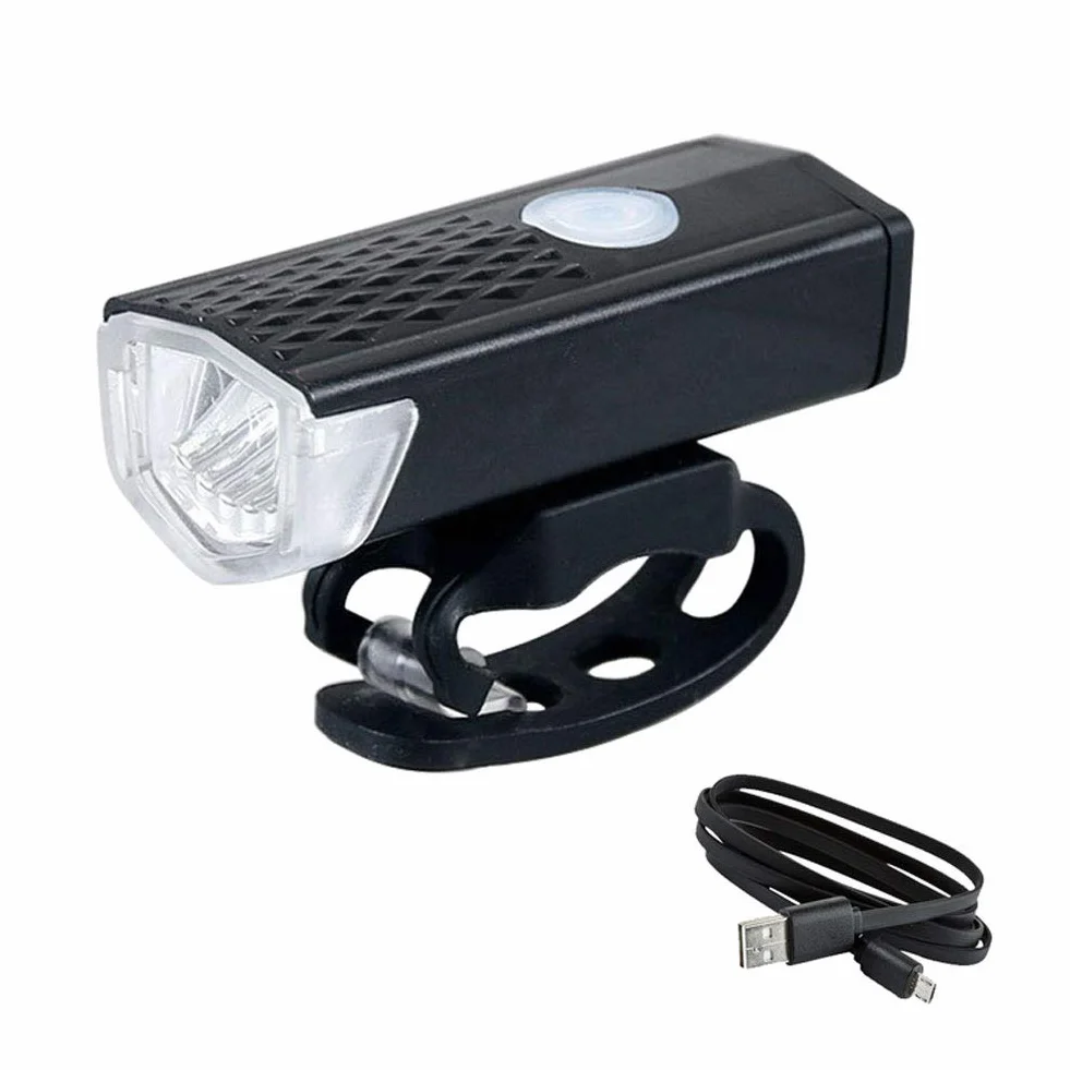Przednie światło rowerowe 300 lumenów, ładowane przez USB, reflektor rowerowy z 3 trybami, przednie światło LED latarka (6,5 x 2,8 x 2,3 cm)