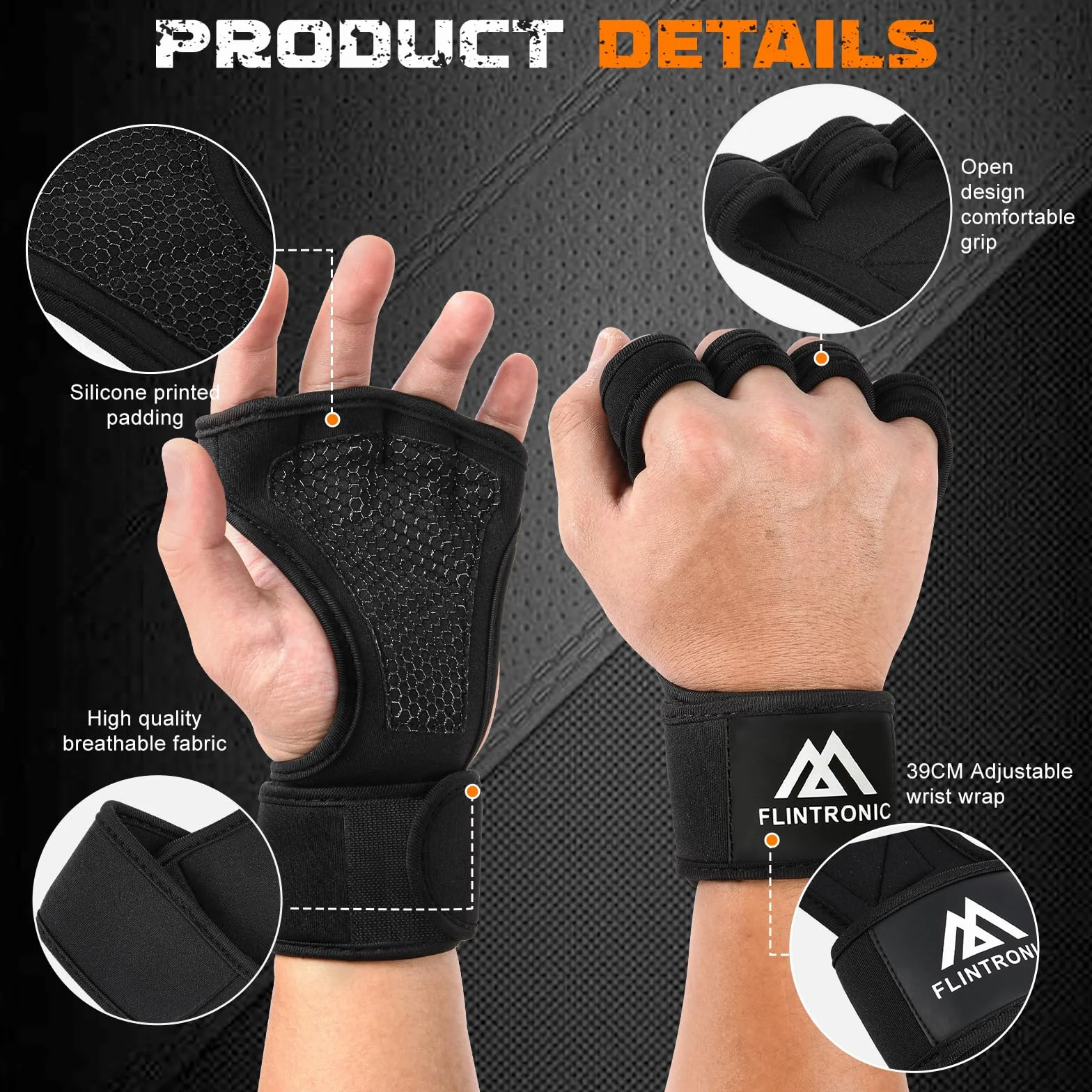 flintronic Rękawice treningowe fitness rozmiar M